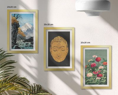 Trittico incorniciato Natura e cultura giapponese, stile giapponese