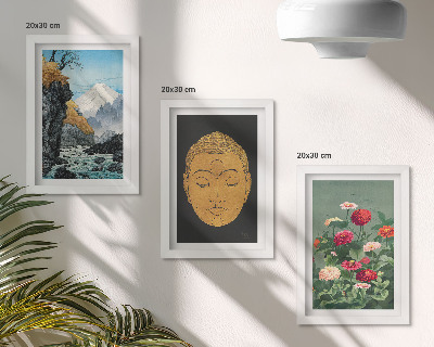 Trittico incorniciato Natura e cultura giapponese, stile giapponese