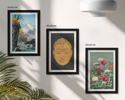 Trittico incorniciato Natura e cultura giapponese, stile giapponese