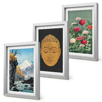 Trittico incorniciato Natura e cultura giapponese, stile giapponese