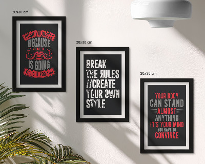 Composizione di 3 quadri Slogan motivazionali per la formazione e lo sviluppo personale
