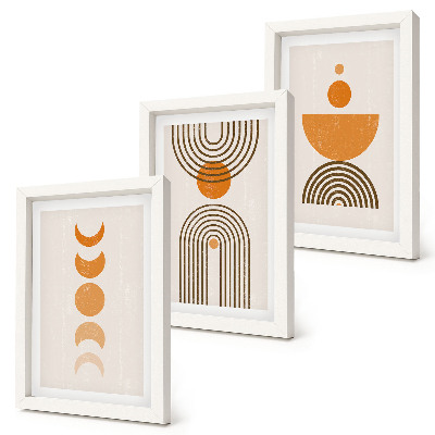 Composizione di 3 quadri Design decorativo minimalista in stile bohémien