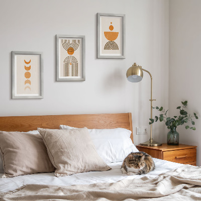 Composizione di 3 quadri Design decorativo minimalista in stile bohémien