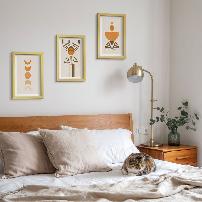 Composizione di 3 quadri Design decorativo minimalista in stile bohémien