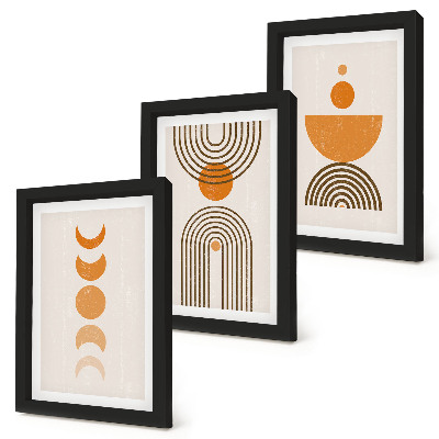 Composizione di 3 quadri Design decorativo minimalista in stile bohémien