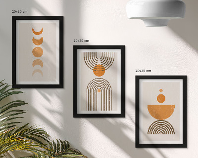 Composizione di 3 quadri Design decorativo minimalista in stile bohémien