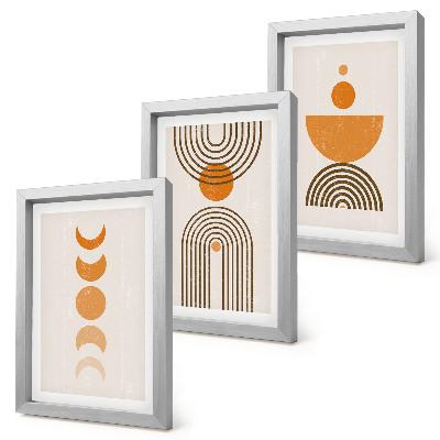 Composizione di 3 quadri Design decorativo minimalista in stile bohémien