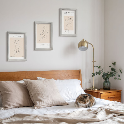 Composizione di 3 quadri Sagome lineari di donne in poster minimalisti