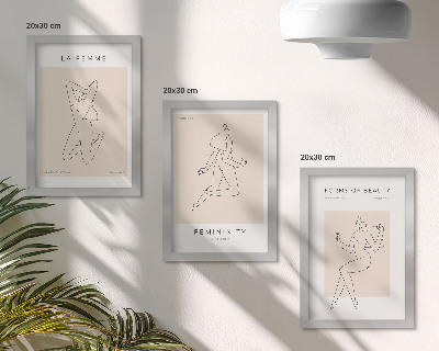 Composizione di 3 quadri Sagome lineari di donne in poster minimalisti