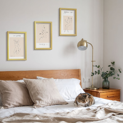Composizione di 3 quadri Sagome lineari di donne in poster minimalisti