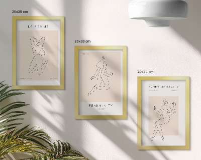 Composizione di 3 quadri Sagome lineari di donne in poster minimalisti