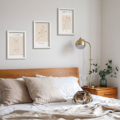 Composizione di 3 quadri Sagome lineari di donne in poster minimalisti
