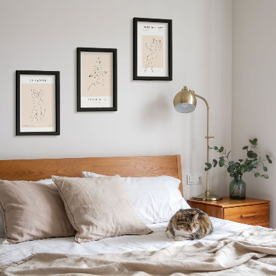 Composizione di 3 quadri Sagome lineari di donne in poster minimalisti