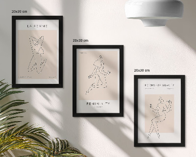 Composizione di 3 quadri Sagome lineari di donne in poster minimalisti