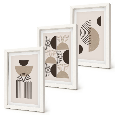 Composizione di 3 quadri Modelli geometrici astratti, minimalismo