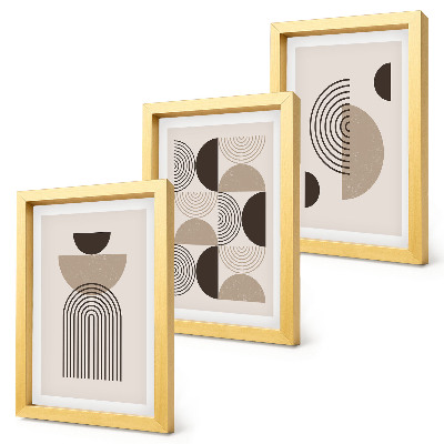 Composizione di 3 quadri Modelli geometrici astratti, minimalismo