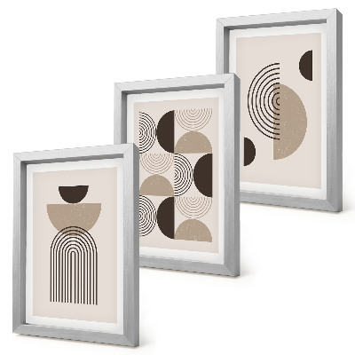 Composizione di 3 quadri Modelli geometrici astratti, minimalismo