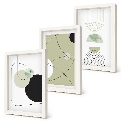 Composizione di 3 quadri Forme astratte in colori tenui