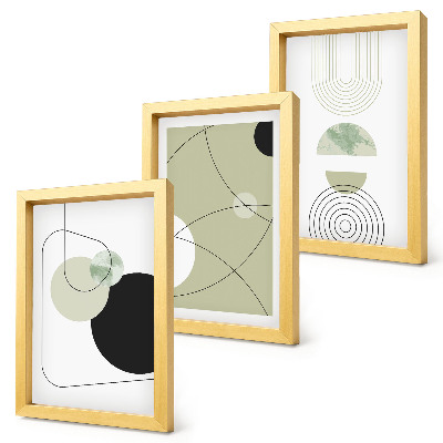 Composizione di 3 quadri Forme astratte in colori tenui