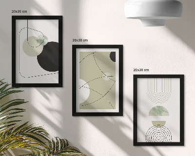 Composizione di 3 quadri Forme astratte in colori tenui
