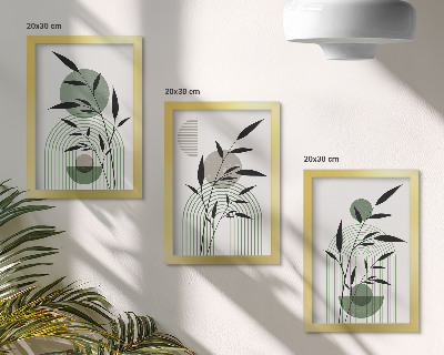 Composizione di 3 quadri Composizioni astratte di piante, stile boho