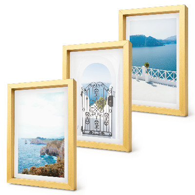 Trittico incorniciato Vista mare con architettura greca