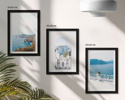 Trittico incorniciato Vista mare con architettura greca