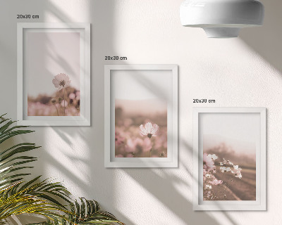 Trittico incorniciato Fiori selvatici nei prati d'estate, paesaggi romantici