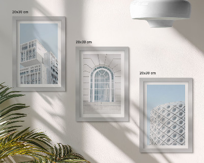 Trittico incorniciato Architettura moderna: minimalismo e geometria