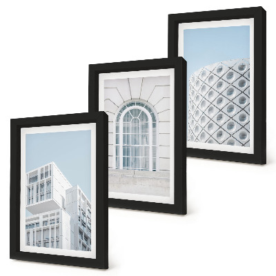 Trittico incorniciato Architettura moderna: minimalismo e geometria
