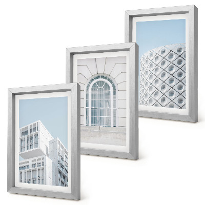 Trittico incorniciato Architettura moderna: minimalismo e geometria