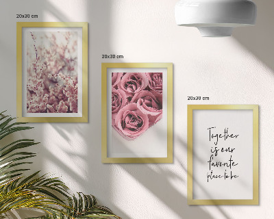 Composizione di 3 quadri Fiori e mazzi di rose con una scritta fatta in casa