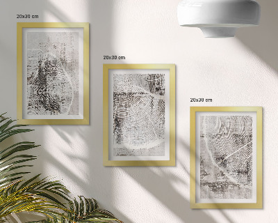 Composizione di 3 quadri Venature del legno in diverse tonalità di grigio e bianco