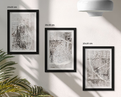 Composizione di 3 quadri Venature del legno in diverse tonalità di grigio e bianco