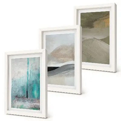 Set di 3 quadri con decorazioni astratte minimaliste dipinti a mano