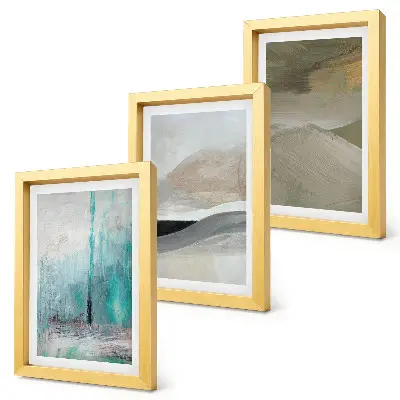 Set di 3 quadri con decorazioni astratte minimaliste dipinti a mano