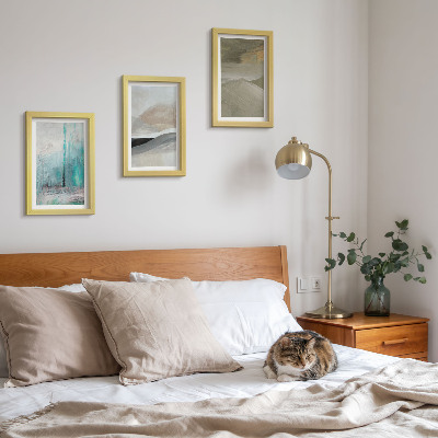 Composizione di 3 quadri Decorazioni astratte minimaliste dipinte