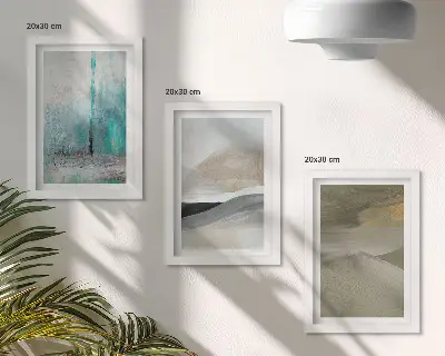 Set di 3 quadri con decorazioni astratte minimaliste dipinti a mano