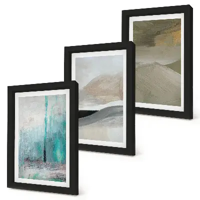 Set di 3 quadri con decorazioni astratte minimaliste dipinti a mano