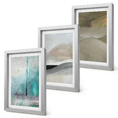 Set di 3 quadri con decorazioni astratte minimaliste dipinti a mano