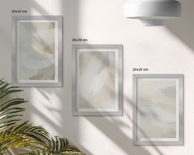Trittico incorniciato Sfondo astratto e luminoso con delicate pennellate.