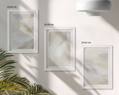 Trittico incorniciato Sfondo astratto e luminoso con delicate pennellate.