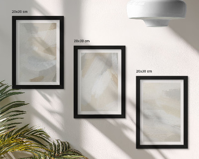 Trittico incorniciato Sfondo astratto e luminoso con delicate pennellate.