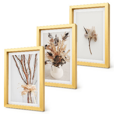 Trittico incorniciato Fiori e rami in uno stile naturalistico minimalista