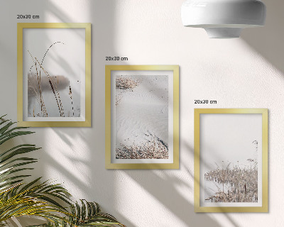 Composizione di 3 quadri Vegetazione acquatica, delicati scorci estivi