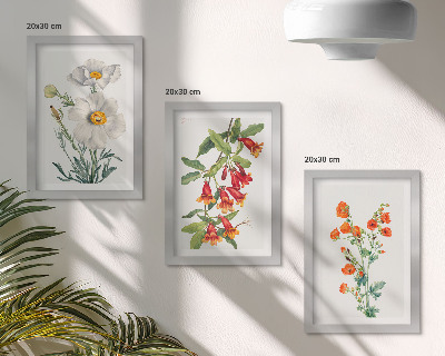 Composizione di 3 quadri Composizioni floreali pittura retrò vintage