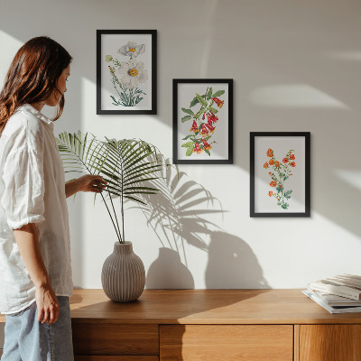 Composizione di 3 quadri Composizioni floreali pittura retrò vintage