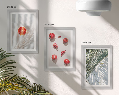 Composizione di 3 quadri Vacanze frutti tropicali foglie di palma