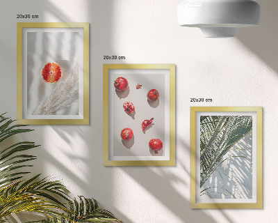 Composizione di 3 quadri Vacanze frutti tropicali foglie di palma