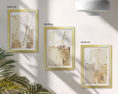 Trittico incorniciato Motivi astratti nelle tonalità del beige e del bianco